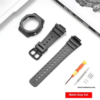 Bracelet de montre en résine pour Casio G-SHOCK GA-2100 GA-2110, Kit de modification de bracelet de montre en caoutchouc étanche pour hommes, avec outils