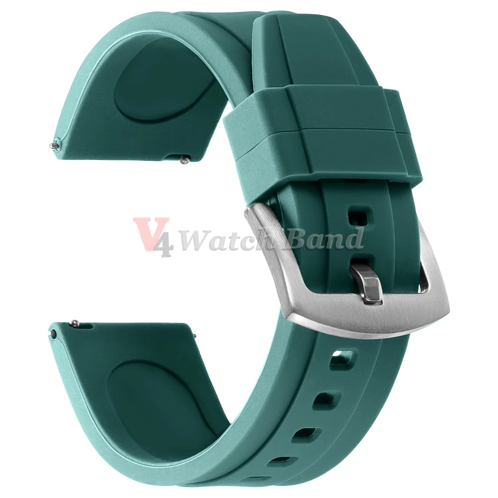 Bracelet de montre sport en silicone souple noir, marron, orange, bleu – Bracelets de 20 mm et 22 mm à libération rapide en caoutchouc de silicone