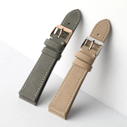 Bracelet en cuir givré fait à la main, 18 19 20 22MM, à dégagement rapide, en cuir de vache souple, vintage, bracelet de montre taille S/M pour hommes