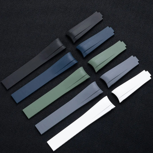 Cinturino FKM con estremità curve, in fluororubber morbido, regolabile, 20 mm 22 mm, per Tudor PELAGOS Black Bay 1958 39/41 mm 1954 37 mm