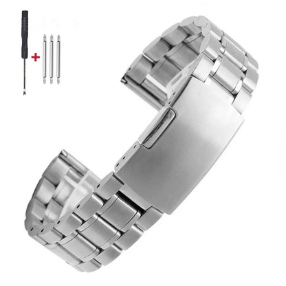 16mm 18mm 20mm 22mm 24mm extrémité droite incurvée Bracelet de montre en acier inoxydable argent or noir métal fermoir pliant Bracelet avec outil