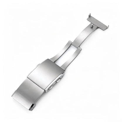 Solid 316L Stainless Steel Watch Buckle, 14mm, 16mm, 18mm, 20mm, 22mm, Adjustable Folding Clasp, Extension Clasps, Silver Metal Button