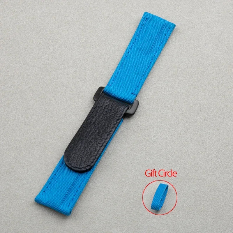 Accesorios universales, correa de reloj de tela de nailon y cuero de 22 mm, para correa Rolex, para Huawei, Tudor, Seiko, Tissot, Breitling