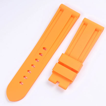 Bracelet de montre universel en silicone 20-26 mm noir jaune bleu vert rouge en caoutchouc pour Panerai Seiko Casio Huawei Samsung