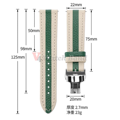 Cinturino colorato in vera pelle di vitello 22mm 20mm per orologio Seiko, cinturino per orologio Omega Business con fibbia a farfalla