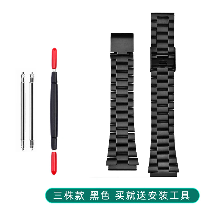 Boîtier de lunette métallique en acier inoxydable + Kit de bracelet pour Casio F91W/A158/A159 – Bracelet de montre et outils de remplacement personnalisés (argent/noir/or)