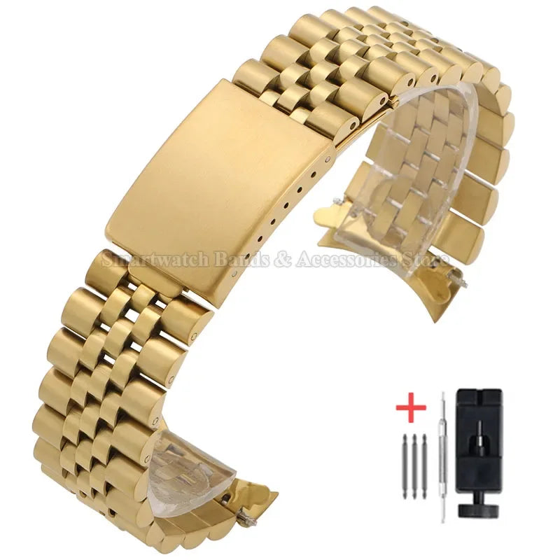 Bracelet de montre en métal à extrémité incurvée, 13/17/18/19/20/21/22mm, pour Rolex pour DATEJUST, Bracelet de luxe pour hommes jubilé