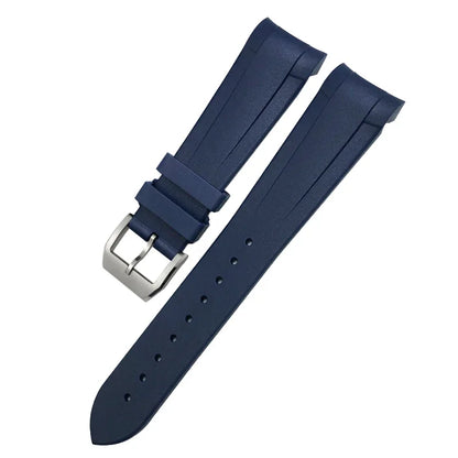 Bracelet de montre en silicone caoutchouc de haute qualité à extrémités courbées 22 mm 20 mm pour Tudor Black Bay 41 mm Pelagos 42 mm 1958 Blue Sports Watch Strap