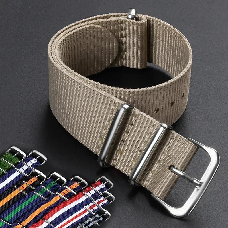 16mm 18mm 20mm 22mm bracelet de sport militaire en Nylon tissu en Nylon accessoires de ceinture bandes de boucle de ceinture bracelet de montre noir pour Omega pour Seiko