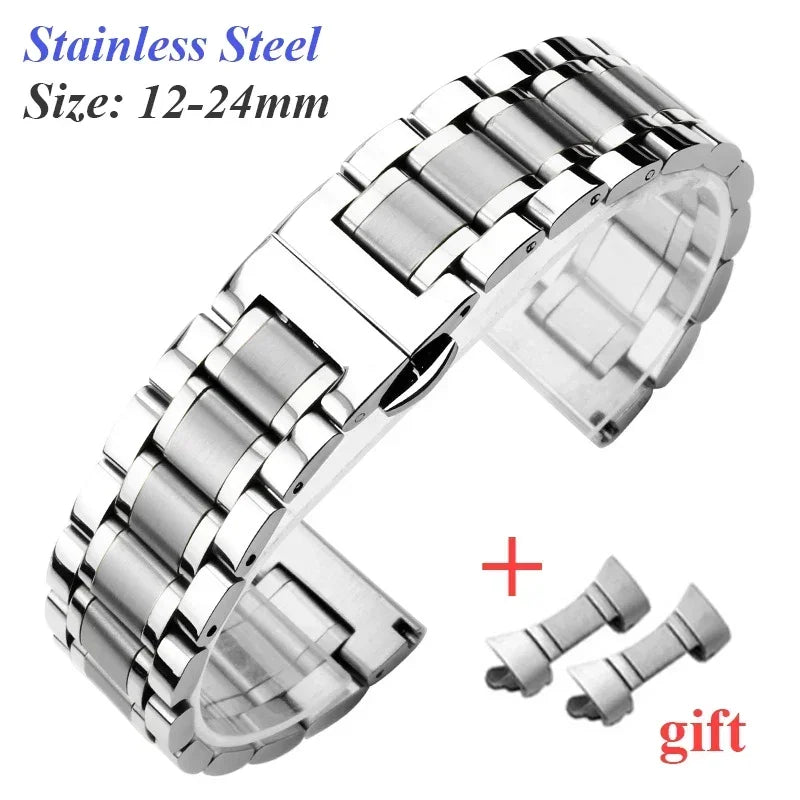 Stainless steel watch bracelet for Longines curved end metal bracelet 12 13 14 15 16 17 19 21 23 18mm 20mm 22mm 24mm