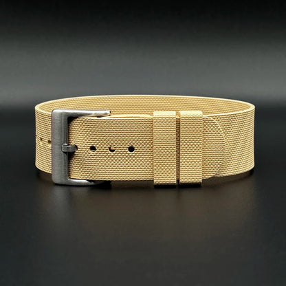 Bracelet de Montre Nato Caoutchouc Siliconé Boucle Brossé - 24,5cm