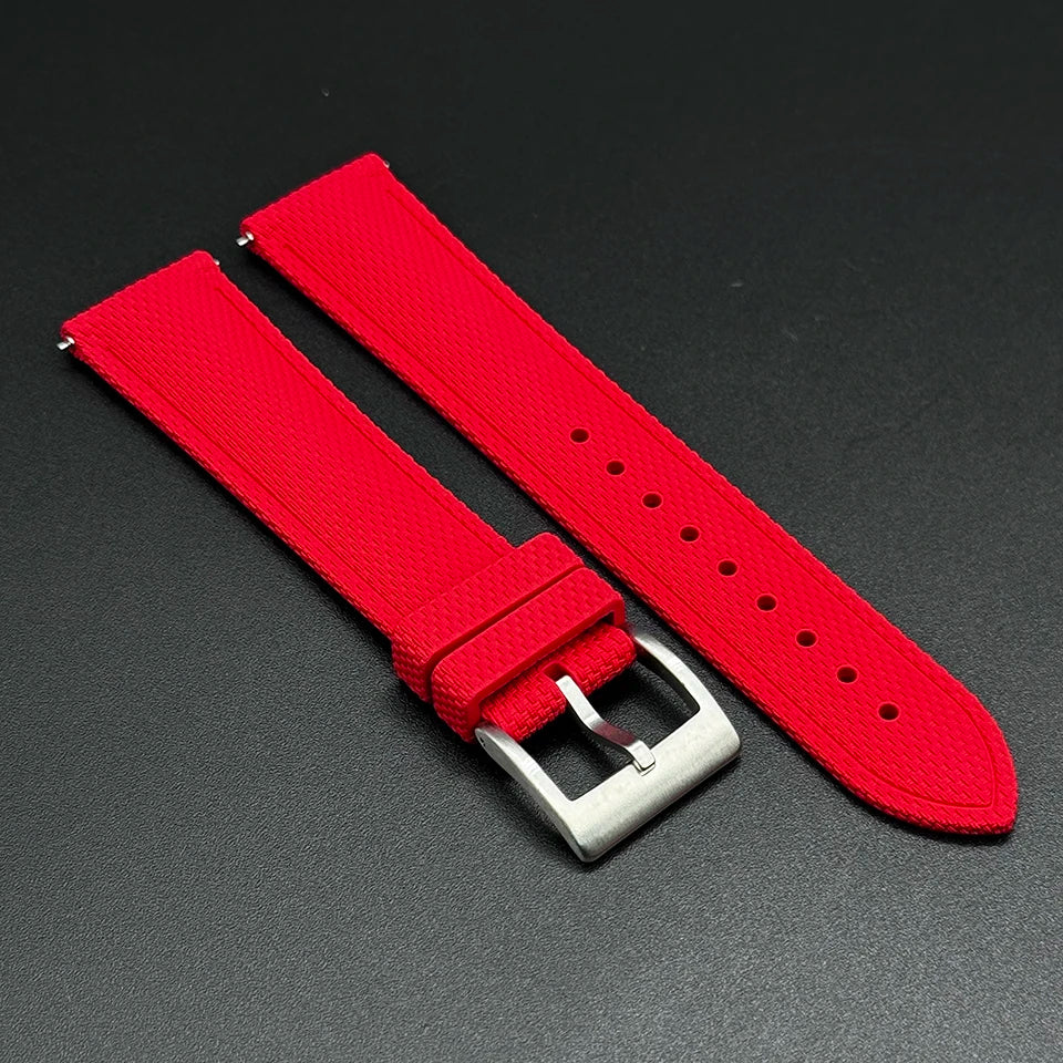 18/19/20/21/22mm Premium Grade FKM Woven Pattern Watch Strap Quick Release Men Women Universal Band Fluororubber Dive Bracelet