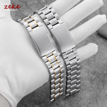 16mm 18mm 20mm 22mm 24mm extrémité droite incurvée Bracelet de montre en acier inoxydable argent or noir métal fermoir pliant Bracelet avec outil