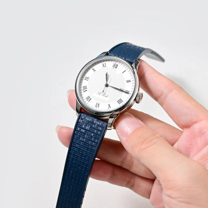 Cinturino per orologio in gomma di alta qualità - Fibbia argento, oro o nero