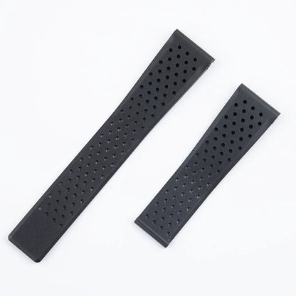 Quality 22mm watch strap for TAG, for HEUER CARERA AQUARACER, soft black rubber watch bands, universal parts for wrist straps