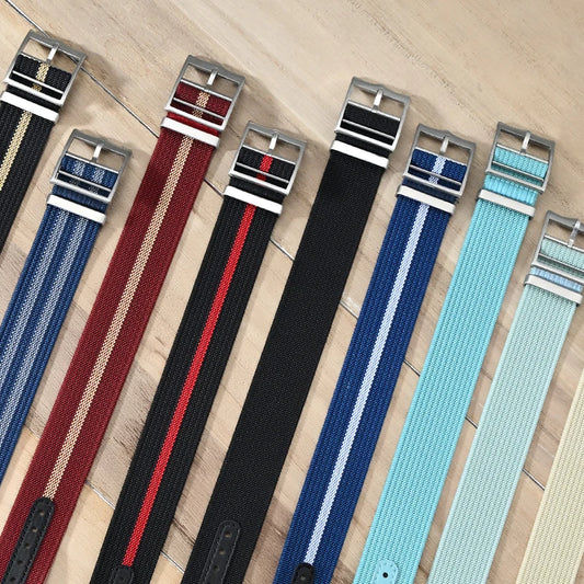 ユニバーサルナイロン製スポーツウォッチストラップ、20/22mm、防水、ミリタリースタイル、Seiko・Omega対応、傷防止、腕時計交換ベルト
