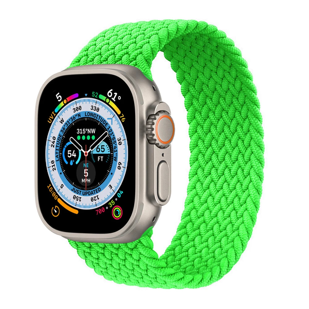 Bracelet tressé Solo Loop pour Apple Watch, 46mm 44mm 40mm 45mm 41mm 42mm, Correa, iWatch Series 11 10 9 SE 8 7 6 5 4 3