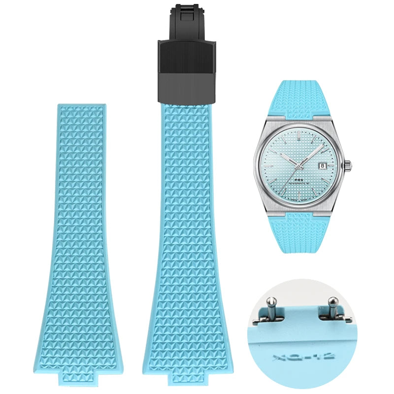 CTS Rubber strap for TISSOT PRX Powermatic 35mm 40mm 11mm 12mm Quick Release Spring Bar Watch Straps FKM Black Navy