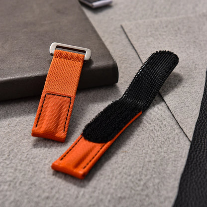 Cinturino in nylon e pelle resistente con chiusura a strappo 20 mm, per orologi sportivi da uomo e donna, accessori per Omega, Rolex, Tissot