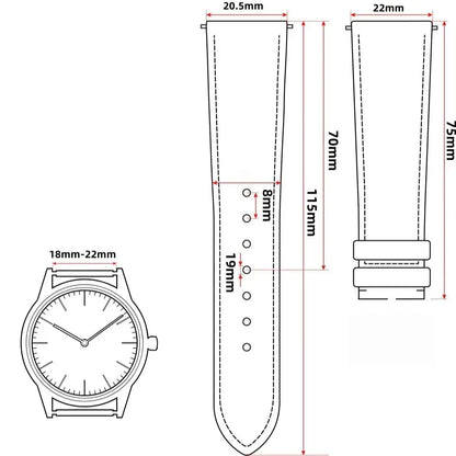 FKM Universal Rubber Watch Strap, with Quick Release Bar, 12 Colors, 18 19 20 21 22mm, Fluoro Rubber Watch Straps