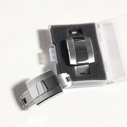 316L Stainless Steel Daytona Deployment Clasp, 16mm 18mm 20mm, Replacement, Two Tone Brushed Polished Finish Buckle