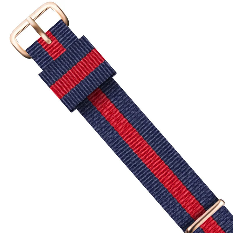 Cinturino per orologio da uomo e da donna, in nylon premium da 18mm e 20mm, color oro rosa e argento, per Daniel Wellington