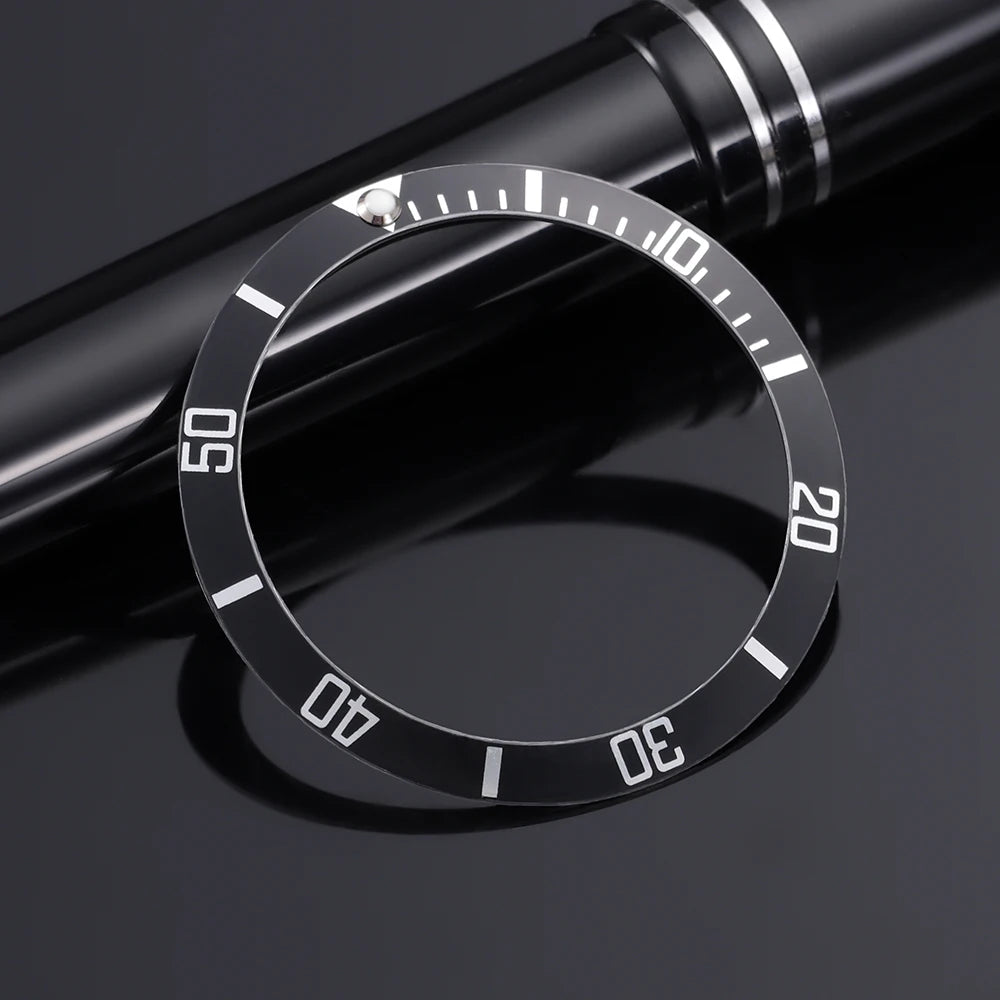 Flat Aluminum Watch Bezel Insert 37.5mm * 30.5mm, Fashion Style, for Rolex GMT Diving Watch Case, Seiko Movement Compatible, Men's/Women's Watch Part