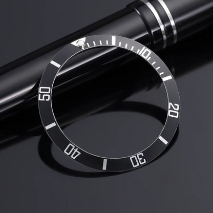 Flat Aluminum Watch Bezel Insert 37.5mm * 30.5mm, Fashion Style, for Rolex GMT Diving Watch Case, Seiko Movement Compatible, Men's/Women's Watch Part
