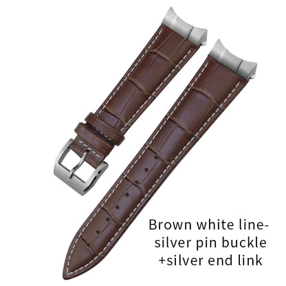 Curved End Genuine Leather Watch Strap, Crocodile Pattern Cowhide Metal Link for Tudor Black Bay 1958 20mm 22mm, Watch Band Tools