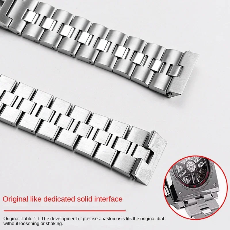 Hochwertiges Armband aus massivem Edelstahl für Tag Heuer Monaco CBL2111 CBL2180 CBL2113 CBL2115 BA0644, silbernes Uhrenarmband 22mm