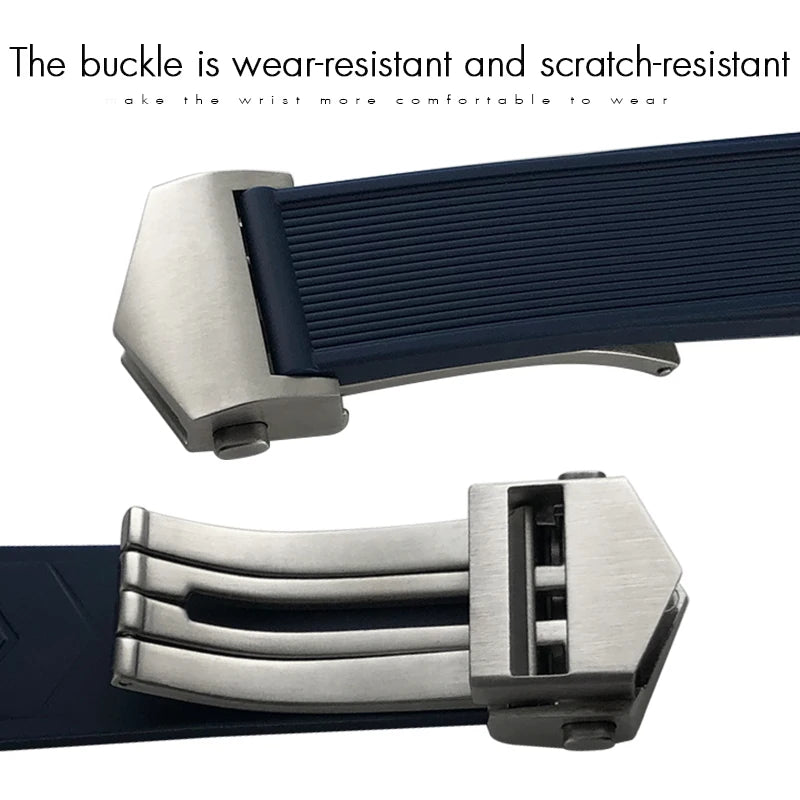 Natural rubber and silicone watch strap, 20mm 22mm, suitable for Tag Heuer CARRERA AQUARACER 300, Diving strap, black and brown