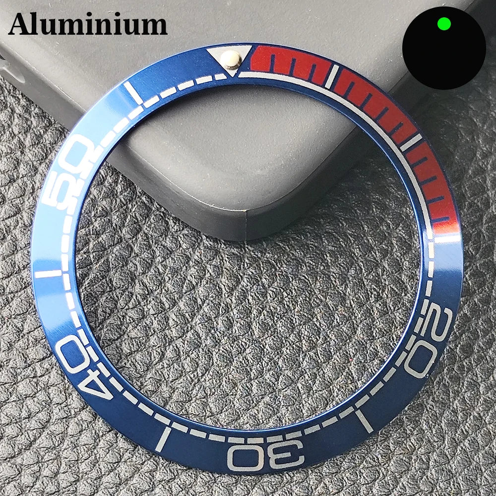 Insert de lunette incliné en céramique/aluminium 41.5mm x 32.7mm, adapté au remplacement de lunette de montre pour hommes, accessoires de montre
