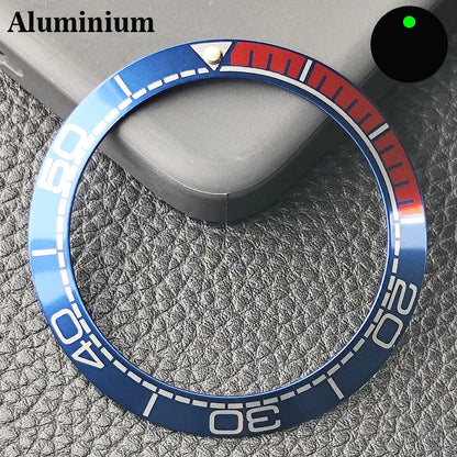 Insert de lunette incliné en céramique/aluminium 41.5mm x 32.7mm, adapté au remplacement de lunette de montre pour hommes, accessoires de montre