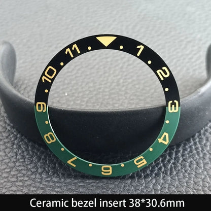 38mm x 30.6mm Sloped Ceramic Bezel GMT and Diving Watch Insert for 40mm Men's Watch Replacement Watch Bezel Inserts