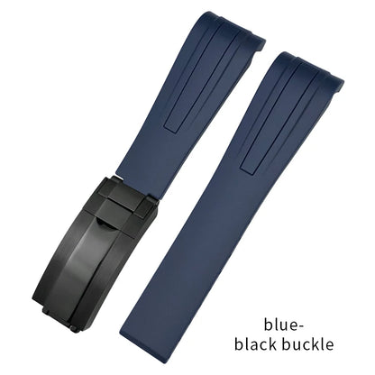 Uhrenarmband aus Kautschuk und Silikon, gebogenes Ende, 18mm 19mm 20mm 21mm 22mm, für Submariner DayRequiRolex Gstuff IWC Pilot, Uhrenarmband-Zubehör