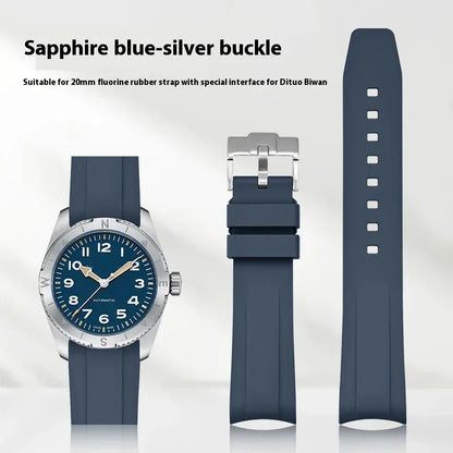 Bracelet pour Rolex Submariner en caoutchouc FKM - 20mm, extrémité incurvée