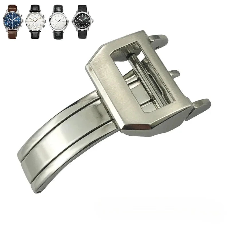 For IWC Pilots Portofino Family Stainless Steel Watch Bracelet with Folding Buckle for Men 18mm