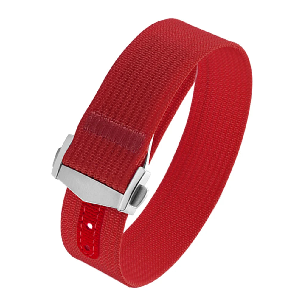 Canvas and Nylon Watch Strap, 18-20-22mm, for Omega X Swatch MoonSwatch for Seiko Men Women Sport, Waterproof, Folding Buckle