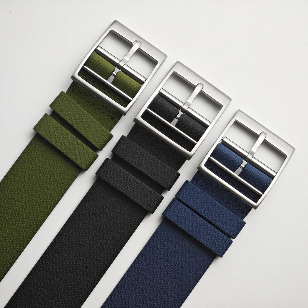 FKM Fluoro Rubber Watch Strap, 19mm 20mm 21mm 22mm, for Tudor Black Bay 1958 SEIKO SKX Longines Omega IWC Rolex, Soft