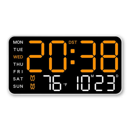 Horloge murale numérique à température, affichage LED, USB/batterie DST, grande Table, réveil pour salon, chambre à coucher, décorations de maison
