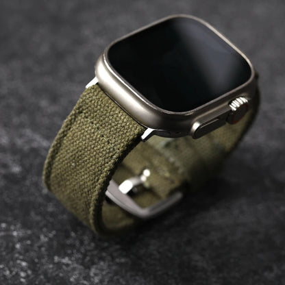 Cinturino doppio strato per Apple Watch Ultra 49MM 45MM 44MM, cinturino spesso verde nero stile robusto da uomo