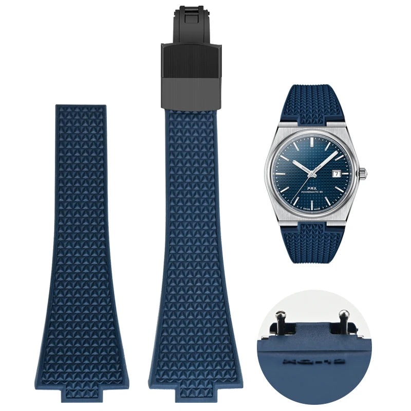 CTS Rubber strap for TISSOT PRX Powermatic 35mm 40mm 11mm 12mm Quick Release Spring Bar Watch Straps FKM Black Navy