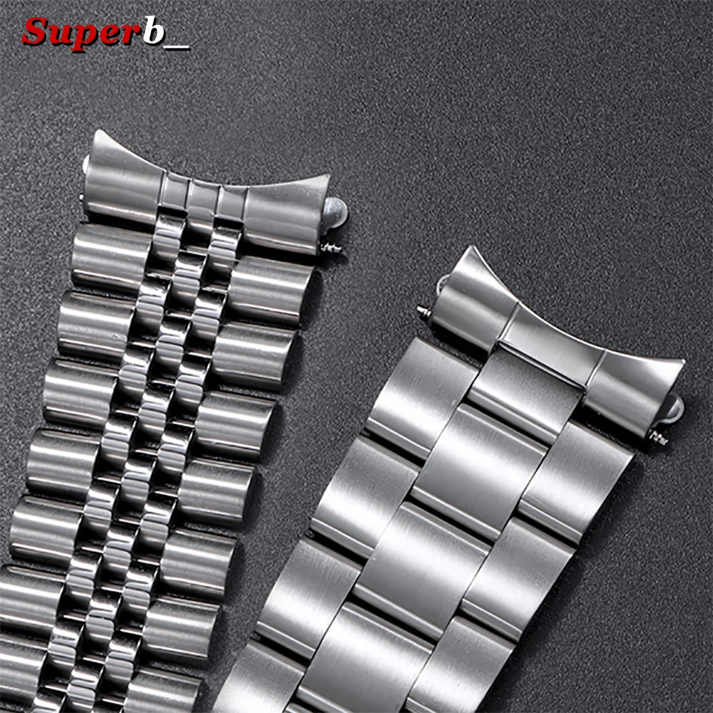 18/19/20/21/22mm Stainless Steel Watch Bracelet Connectors for Seiko SKX007/009, Curved End Watch Band Adapter for Oyster Jubilee