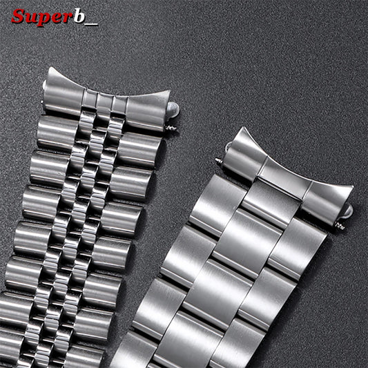Edelstahl-Armbandanschlüsse 18/19/20/21/22 mm für Seiko SKX007/009, Oyster-Uhrenarmbandadapter mit gebogenem Anstoß für Jubilee