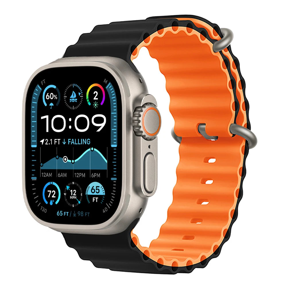 Bracelet Ocean pour Apple Watch Ultra 3 2, 49mm 46mm 44mm 40mm 45mm 41mm 42mm, Correa Bracelet iWatch Series 11 10 9 SE 8 7 6 5 4