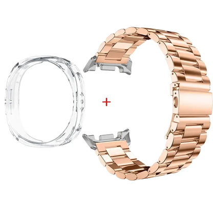 Stainless Steel Watch Band + Case for Samsung Galaxy Watch 8 40mm 44mm, Full Cover Metal Strap