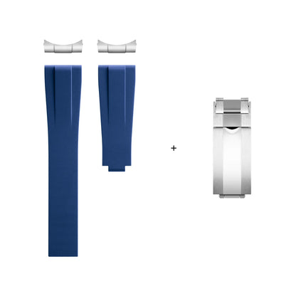 FKM fluoroelastomer watch strap, cut to size, 20/21/22mm, for Rolex Submariner GMT DAYTONA YachtMaster Datejust Sea-Dweller Series