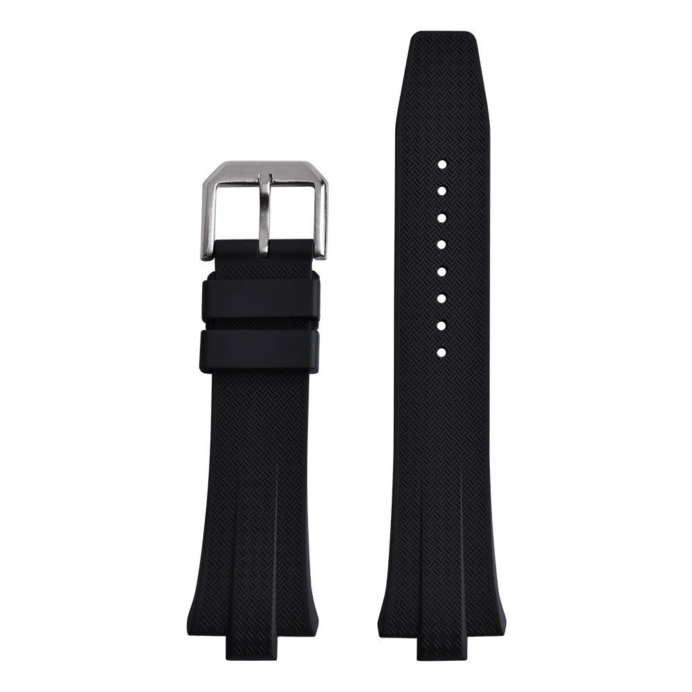 Bracelet de montre FKM à extrémité convexe 9mm pour Citizen NJ0150 NJ0151 ME, série de couleurs, bracelets de montre en caoutchouc fluoré à dégagement rapide