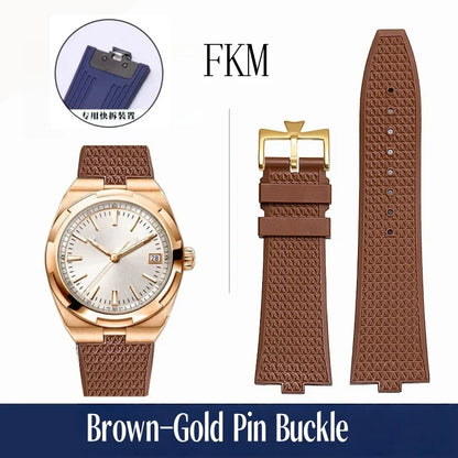 Bracelet de montre en caoutchouc Fluoros FKM à dégagement rapide, pour bracelet Vacheron VC Overseas 4300V 4500V 5500V 7900V, 24x7mm