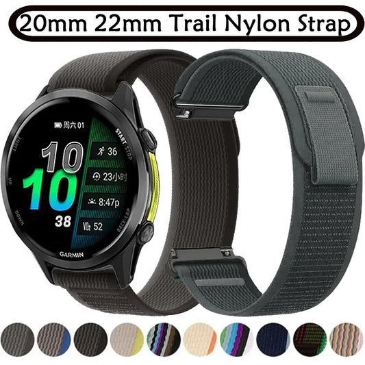Cinturino a fibbia in nylon per Garmin Forerunner 965 955 570 970 165 55, 20mm 22mm, Braccialetto Garmin Venu 3-2/Active 6-5/Vivomove Trend